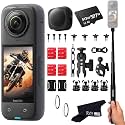 Insta360 X4 Motorcycle Bundle- 8K Waterproof 360 Action Camera with 1/2"" 48MP Sensors, 8K 360 HDR Video, |Includes Motorcycle Bundle, Selfie Stick, Lens Guards, Lens Cap (512GB), Black