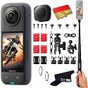 insta360 X4 Motorcycle Bundle- 8K Waterproof 360 Action Camera With 1/2" 48Mp Sensors, 8K 360 Hdr Video, |Includes Motorcycle Bundle, Selfie Stick, Lens Guard And Lens Cap (1Tb), Black