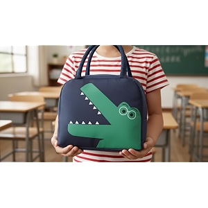 3d printed hot amp cold leak proof lunch bag for office school kids men amp women storage bag with handle tiffin bag dino green