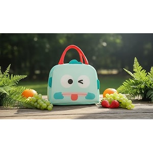 3d printed hot amp cold leak proof lunch bag for office school kids men amp women storage bag with handle tiffin bag green wings