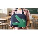3D Printed Hot &amp; Cold Leak Proof Lunch Bag for Office School Kids Men &amp; Women Storage Bag with Handle Tiffin Bag (Dino Green)