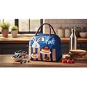 3D Printed Hot &amp; Cold Leak Proof Lunch Bag for Office School Kids Men &amp; Women Storage Bag with Handle Tiffin Bag (Blue Time)