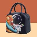 3D Printed Hot &amp; Cold Leak Proof Lunch Bag for Office School Kids Men &amp; Women Storage Bag with Handle Tiffin Bag (Astro)