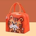3D Printed Hot &amp; Cold Leak Proof Lunch Bag for Office School Kids Men &amp; Women Storage Bag with Handle Tiffin Bag (Orange)