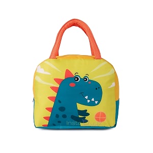 3d printed hot amp cold leak proof lunch bag for office school kids men amp women storage bag with handle tiffin bag dino