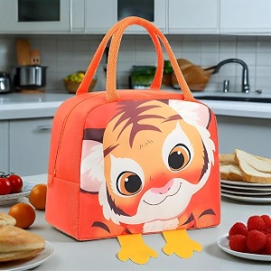 3d printed hot amp cold leak proof lunch bag for office school kids men amp women storage bag with handle tiffin bag tiger