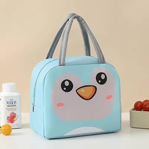 3d printed hot amp cold leak proof lunch bag for office school kids men amp women storage bag with handle tiffin bag black fox