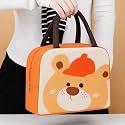 3D Printed Hot &amp; Cold Leak Proof Lunch Bag for Office School Kids Men &amp; Women Storage Bag with Handle Tiffin Bag (Orange Tiger)