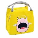 3D Printed Hot &amp; Cold Leak Proof Lunch Bag for Office School Kids Men &amp; Women Storage Bag with Handle Tiffin Bag (Yellow Crocodile)