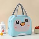 3D Printed Hot &amp; Cold Leak Proof Lunch Bag for Office School Kids Men &amp; Women Storage Bag with Handle Tiffin Bag (Black Fox)