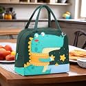 3D Printed Hot &amp; Cold Leak Proof Lunch Bag for Office School Kids Men &amp; Women Storage Bag with Handle Tiffin Bag (Dino Star)