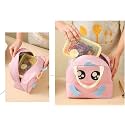 3D Printed Hot &amp; Cold Leak Proof Lunch Bag for Office School Kids Men &amp; Women Storage Bag with Handle Tiffin Bag (Printed Pink)