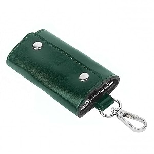 leather key pouch keychain for men amp women  key holder wallet with key ring  compact key organizer case for car keys house keys amp coins  small leather key wallet pouch