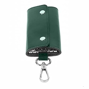 leather key pouch keychain for men amp women  key holder wallet with key ring  compact key organizer case for car keys house keys amp coins  small leather key wallet pouch