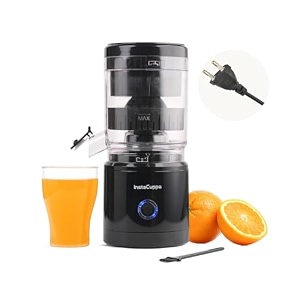 instacuppa electric citrus juicer 90-watt motor automatic juicing hands-free one-button operation bpa-free 250ml reservoir compact design for lemons oranges sweet lime