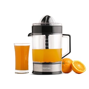 instacuppa electric citrus juicer for busy moms  quiet 40w copper motor  dual cones for small amp large fruits  bpa-free  1200ml jar  maximum juice extraction for lemon orange amp sweet lime