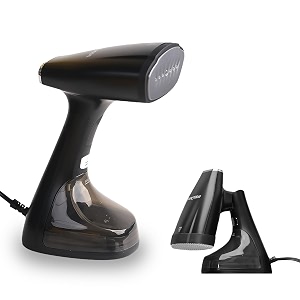 instacuppa foldable garment steamer for clothes 30-sec preheatfast wrinkle removal 1800 watts handheld steam iron safe for all fabrics travel-friendly amp portable 2 exclusive accessories included