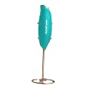InstaCuppa Milk Frother for Coffee, Handheld Battery-Operated Froth Coffee Beater, Electric Portable Foam Maker, Automatic Hand Stirrer with Stainless Steel Whisk and Stand, Green