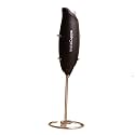InstaCuppa Milk Frother for Coffee, Handheld Battery-Operated Froth Coffee Beater, Electric Portable Foam Maker, Automatic Hand Stirrer with Stainless Steel Whisk and Stand, Black
