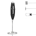 InstaCuppa Milk Frother for Coffee - Handheld Battery-Operated Electric Milk and Coffee Frother, Stainless Steel Whisk and Stand, Portable Foam Maker for Coffee, Cappuccino, Lattes, and Egg Beaters