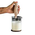 InstaCuppa Milk Frother and Borosilicate Glass Frothing Pitcher 600 ML Combo,Electric Coffee Beater, Includes Steel Stand,Rose Gold
