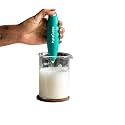 InstaCuppa Milk Frother and Borosilicate Glass Frothing Pitcher 600 ML Combo,Electric Coffee Beater, Includes Steel Stand,Mint Green