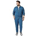Instafab Plus Men39s Solid Blue Co-Ords Set