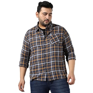 instafab plus men39s tartan plaid shirt for casual wear  spread collar  long sleeve  button closure  shirt crafted with comfort fit for everyday wear