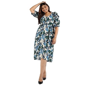 Instafab Plus Womens Multicolour Printed Midi Length