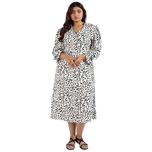 Instafab Plus Womens Multicolour Printed Midi Length