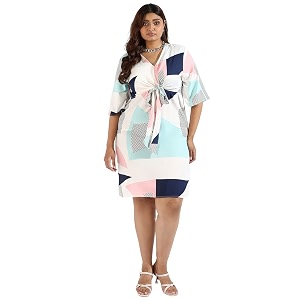 Instafab Plus Womens Multicolour Printed Midi Length