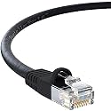 InstallerParts (20 Pack Ethernet Cable CAT5E Cable UTP Booted 0.5 FT - Black - Professional Series - 1Gigabit/Sec Network/Internet Cable, 350MHZ