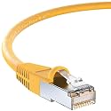 InstallerParts (20 Pack Ethernet Cable CAT5E Cable Shielded (FTP) Booted 0.5 FT - Yellow - Professional Series - 1Gigabit/Sec Network/Internet Cable, 350MHZ