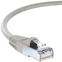 InstallerParts (5 Pack Ethernet Cable CAT5E Cable Shielded (FTP) Booted 15 FT - Gray - Professional Series - 1Gigabit/Sec Network/Internet Cable, 350MHZ
