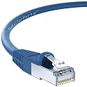 InstallerParts (5 Pack Ethernet Cable CAT5E Cable Shielded (FTP) Booted 25 FT - Blue - Professional Series - 1Gigabit/Sec Network/Internet Cable, 350MHZ