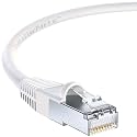 InstallerParts (60 Pack Ethernet Cable CAT5E Cable Shielded (FTP) Booted 20 FT - White - Professional Series - 1Gigabit/Sec Network/Internet Cable, 350MHZ