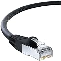 InstallerParts (70 Pack Ethernet Cable CAT5E Cable Shielded (FTP) Booted 15 FT - Black - Professional Series - 1Gigabit/Sec Network/Internet Cable, 350MHZ