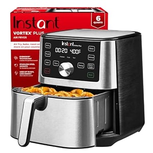 instant vortex plus 6l air fryer 6-in-1 with 360 evencrisp technology touch control panel uses 95 less oil air fry roast grill bake reheat amp dehydrate 1500w pfoa-free amp bpa-free