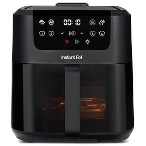 instant pot vortex compact black hot air fryer 5l basket family size 4 in 1 - hot air fry dry bake heat non-stick easy to clean