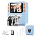 Instant Print Camera for Kids, Christmas Birthday Gifts for Girls Boys, 1080P Instant Digital Print Cameras for Toddler,Portable Toy for 4 5 6 7 8 9 10 Year Old Girl with 32GB SD Card，Light Blue
