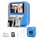 Instant Print Camera for Kids, Christmas Birthday Gifts for Girls Boys, 1080P Instant Digital Print Cameras for Toddler,Portable Toy for 4 5 6 7 8 9 10 Year Old Girl with 32GB SD Card，Blue