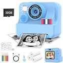 Yosfeng Instant Print Camera for Kids - Christmas Birthday Girls Boys Gifts for Age 3 4 5 6 7 8 9 10 Year Old, 2.4 Inch Screen Kids Instant Camera, Kid Digital Video Dual Cameras with 32 GB SD Card