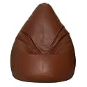 INSTER Faux Leather Bean Bag Without Beans (Size-4XL) (Color- Brown)