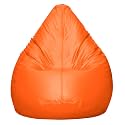 INSTER Faux Leather Bean Bag Without Beans (Size-3XL) (Color- Orange)