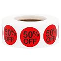 InStockLabels Discount Stickers for Retail, 500 Labels per Roll, 3/4 Inch Round – Sale Stickers for Clearance Event, Easy Peel Tags, Semi-Gloss Adhesive, Apparel-Safe &amp; Residue-Free for Discount Sales
