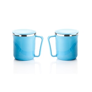 xmart india insulated stainless steel coffee mug with lid  300ml double wall tea amp milk mug for travel home office restaurant stylish leakproof drinkware gifts for womanman2 pcs sky blue