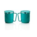 XMART INDIA Insulated Stainless Steel Coffee Mug with Lid – 300ml Double Wall Tea &amp; Milk Mug for Travel, Home, Office, Restaurant Stylish, Leakproof, Drinkware Gifts for Woman,Man(2 Pcs, Teal)