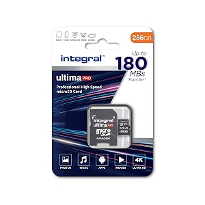 integral 256gb micro sd card 4k video read speed 180mbs and write speed 130mbs microsdxc a2 c10 u3 uhs-i 180-v30 our fastest ever high speed micro sd memory card