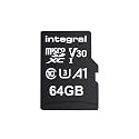 Integral 64GB Twin Pack microSD Memory Card Premium High Speed 4K Video- up to 100MB/s Read, 50MB/s Write, UHS-I, U3, V30, Class 10, A1 App Performance - smartphones, tablets, drones, game consoles