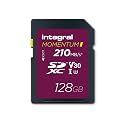 Integral Momentum I 128GB SDXC Card - UHS-I, Up to 210MB/s Read, 180MB/s Write - V30, U3, CL10 - for DSLR, Mirrorless & Camcorders - 4K UHD Video & Burst Mode Ready - Waterproof, Shockproof, Rugged